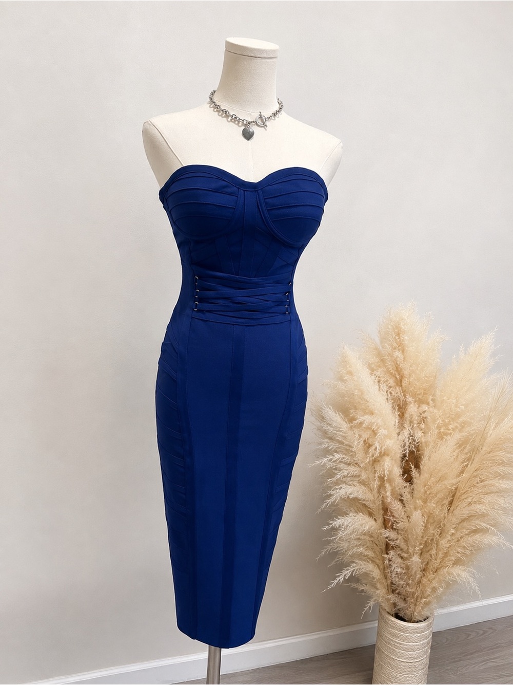 Hybrid & company Strapless Royal Blue Bodycon Dress